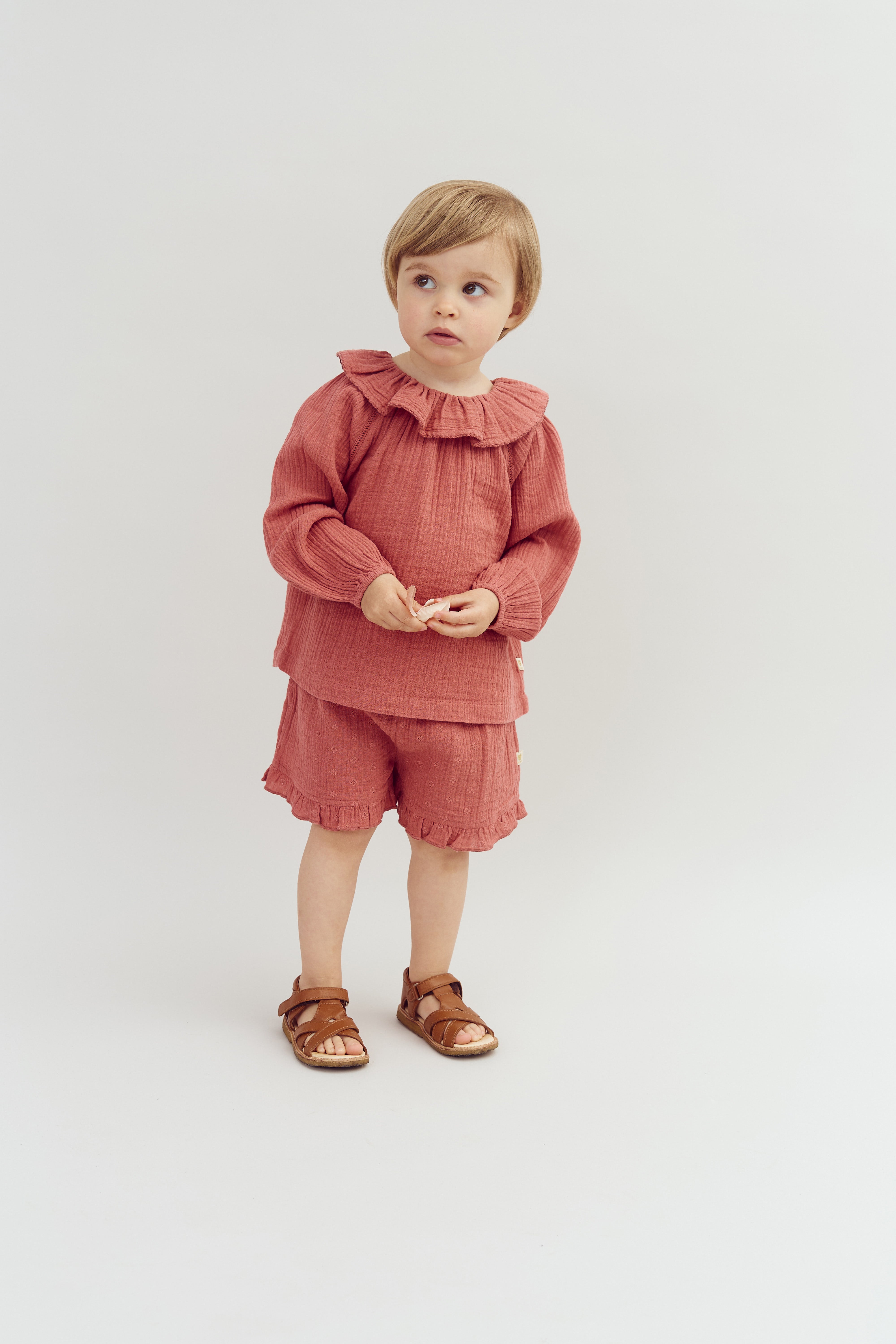 Musselin blouse met kraag - Blush | 100288 Ella
