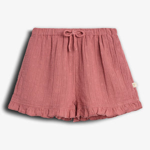Musselin shorts met borduursel - Blush | 100292 Ella