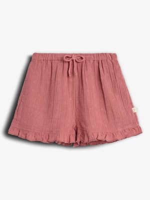 Musselin shorts met borduursel - Blush | 100292 Ella