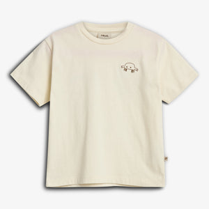 T-shirt met perzikzachte afwerking - Off White | 100294 Axel