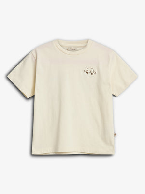T-shirt met perzikzachte afwerking - Off White | 100294 Axel