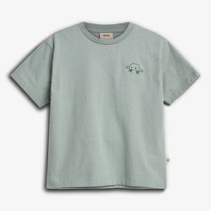 T-shirt met perzikzachte afwerking - Light Petrol | 100295 Axel