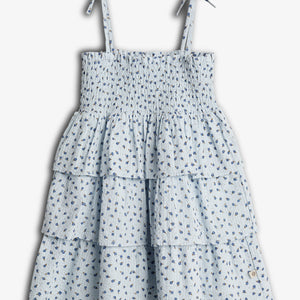 Jurk met bloemenprint en ruches - Blue Flower | 100306 Annie