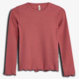 Modal rib longsleeve T-shirt - Blush | 100316 Fiona