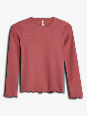 Modal rib longsleeve T-shirt - Blush | 100316 Fiona