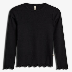 Modal rib longsleeve T-shirt - Black | 100317 Fiona