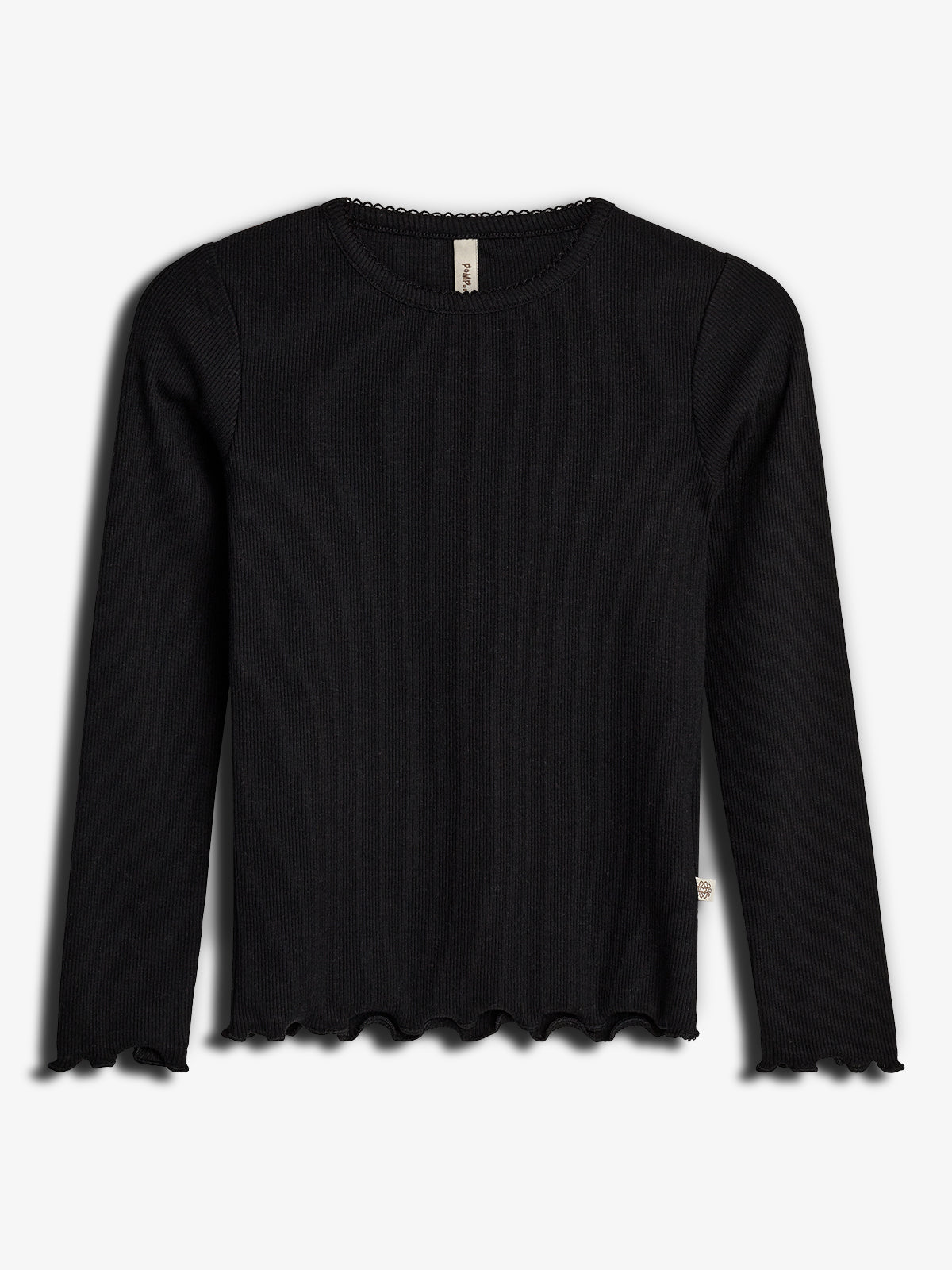 Modal rib longsleeve T-shirt - Black | 100317 Fiona