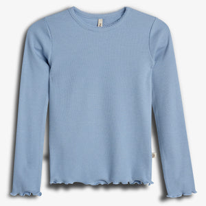 Modal rib longsleeve T-shirt - Blue | 100318 Fiona