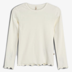 Modal rib longsleeve T-shirt - Off White | 100319 Fiona