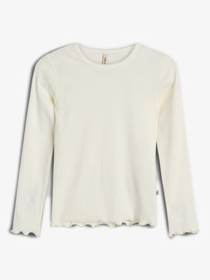 Modal rib longsleeve T-shirt - Off White | 100319 Fiona