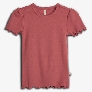 Modal rib T-shirt met korte mouwen - Blush | 100320 Fiona