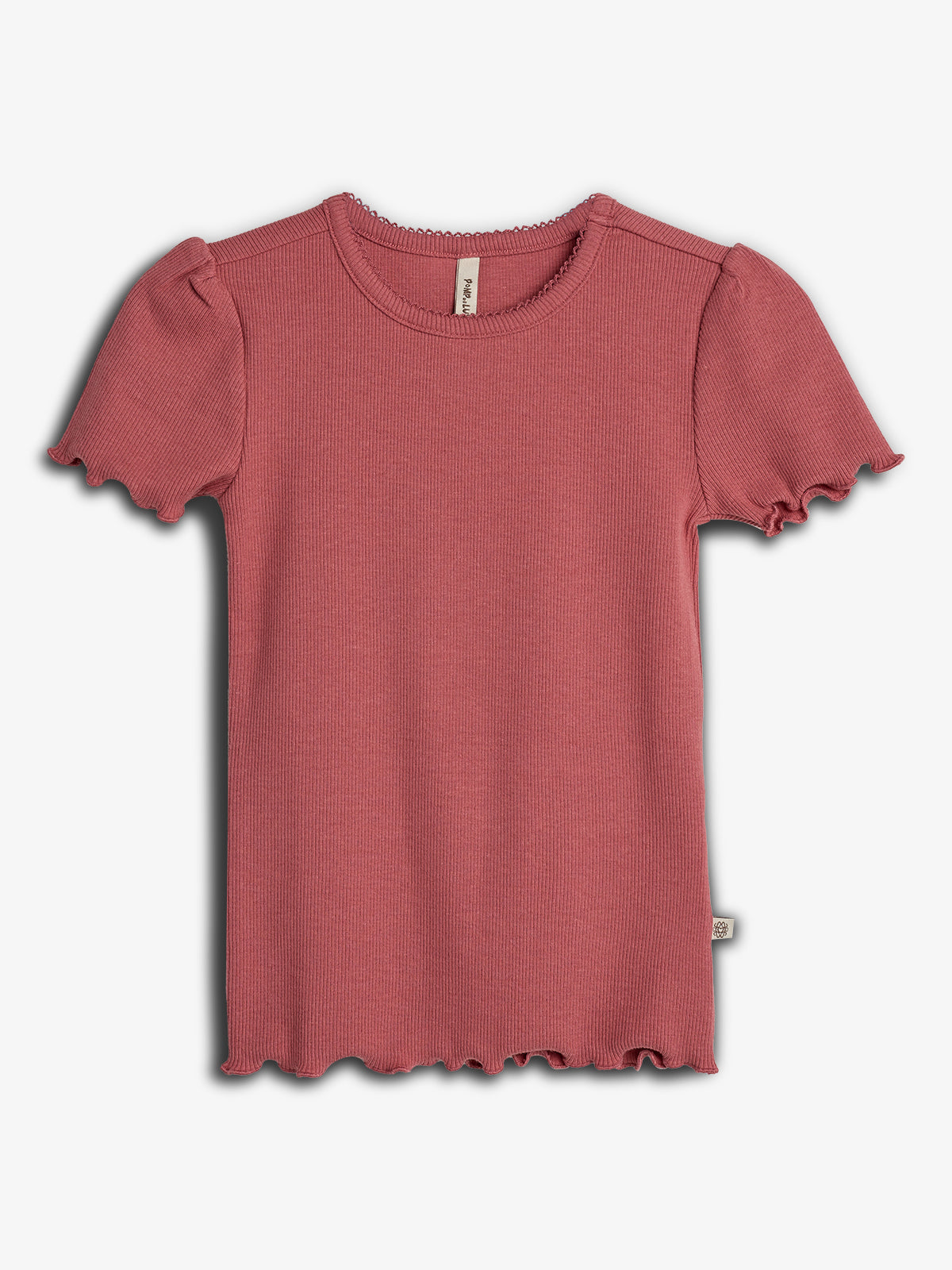 Modal rib T-shirt met korte mouwen - Blush | 100320 Fiona