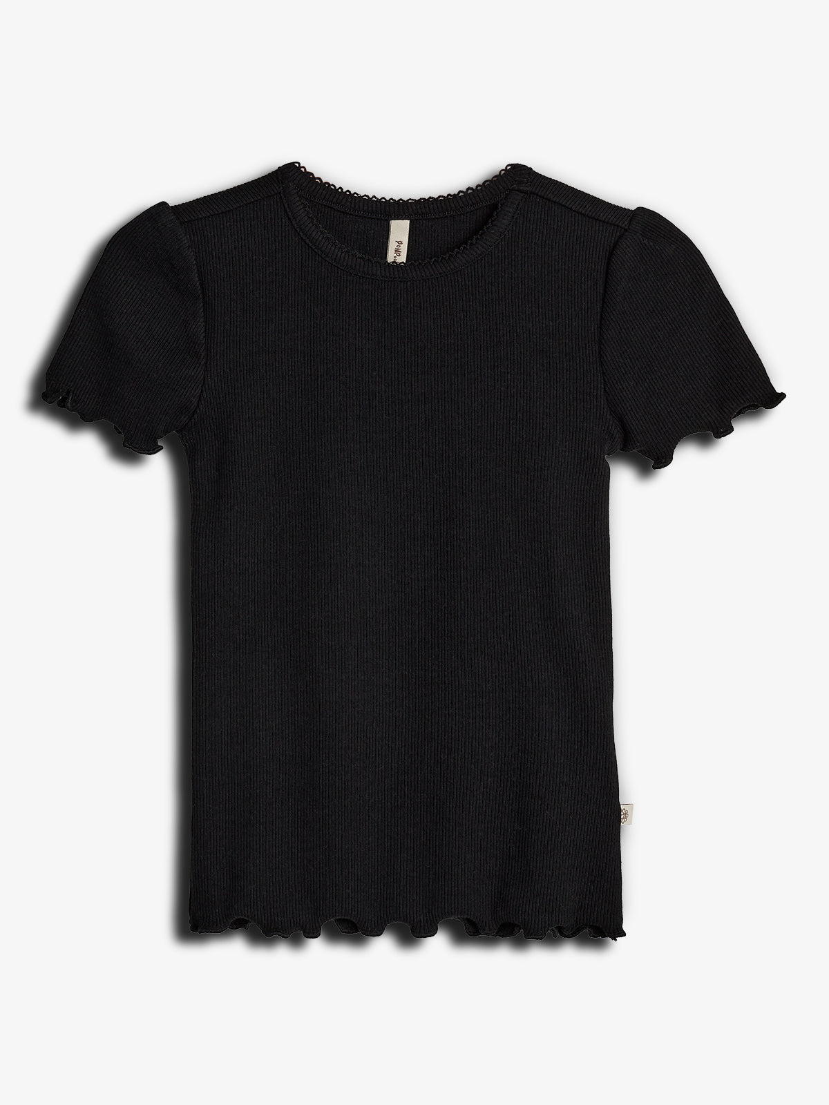 Modal rib T-shirt met korte mouwen - Black | 100321 Fiona