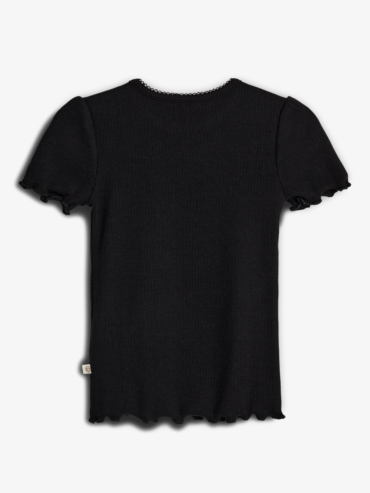 Modal rib T-shirt met korte mouwen - Black | 100321 Fiona