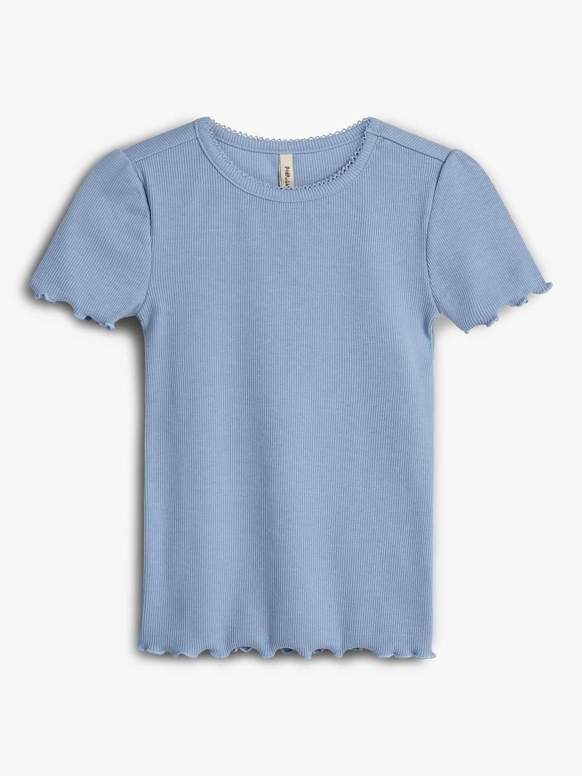 Modal rib T-shirt met korte mouwen - Blue | 100322 Fiona