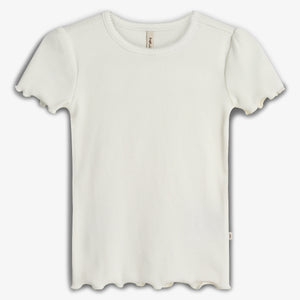 Modal rib T-shirt met korte mouwen - Tween - Off White | 100448 Fiona
