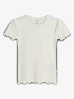 Modal rib T-shirt met korte mouwen - Tween - Off White | 100448 Fiona