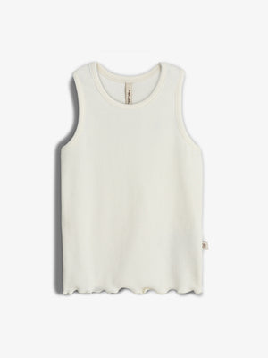 Modal rib top zonder mouwen - Tween - Off White | 100452 Fiona