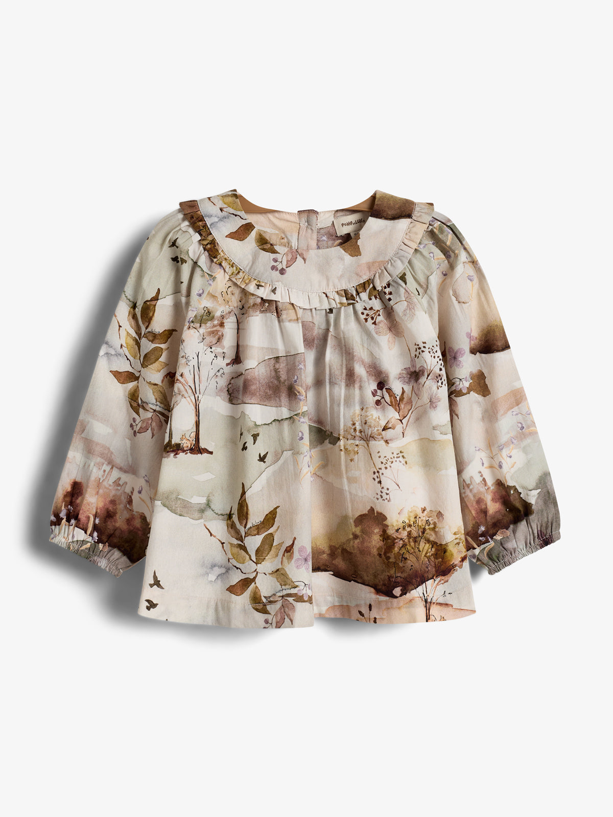 Popeline blouse met landschapsprint - Little - Moonlight/Purple