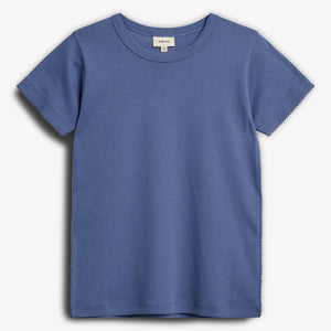 Getailleerd T-shirt met picotsteek - Dusty Cobalt | 100201 Tina