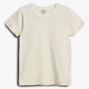 Getailleerd T-shirt met picotsteek - Off White | 100202 Tina