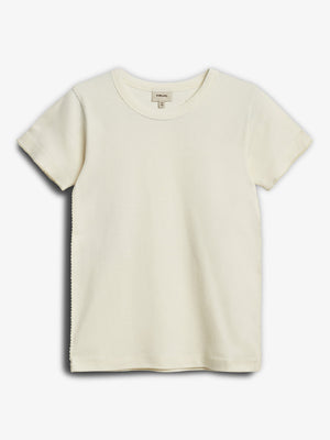 Getailleerd T-shirt met picotsteek - Off White | 100202 Tina