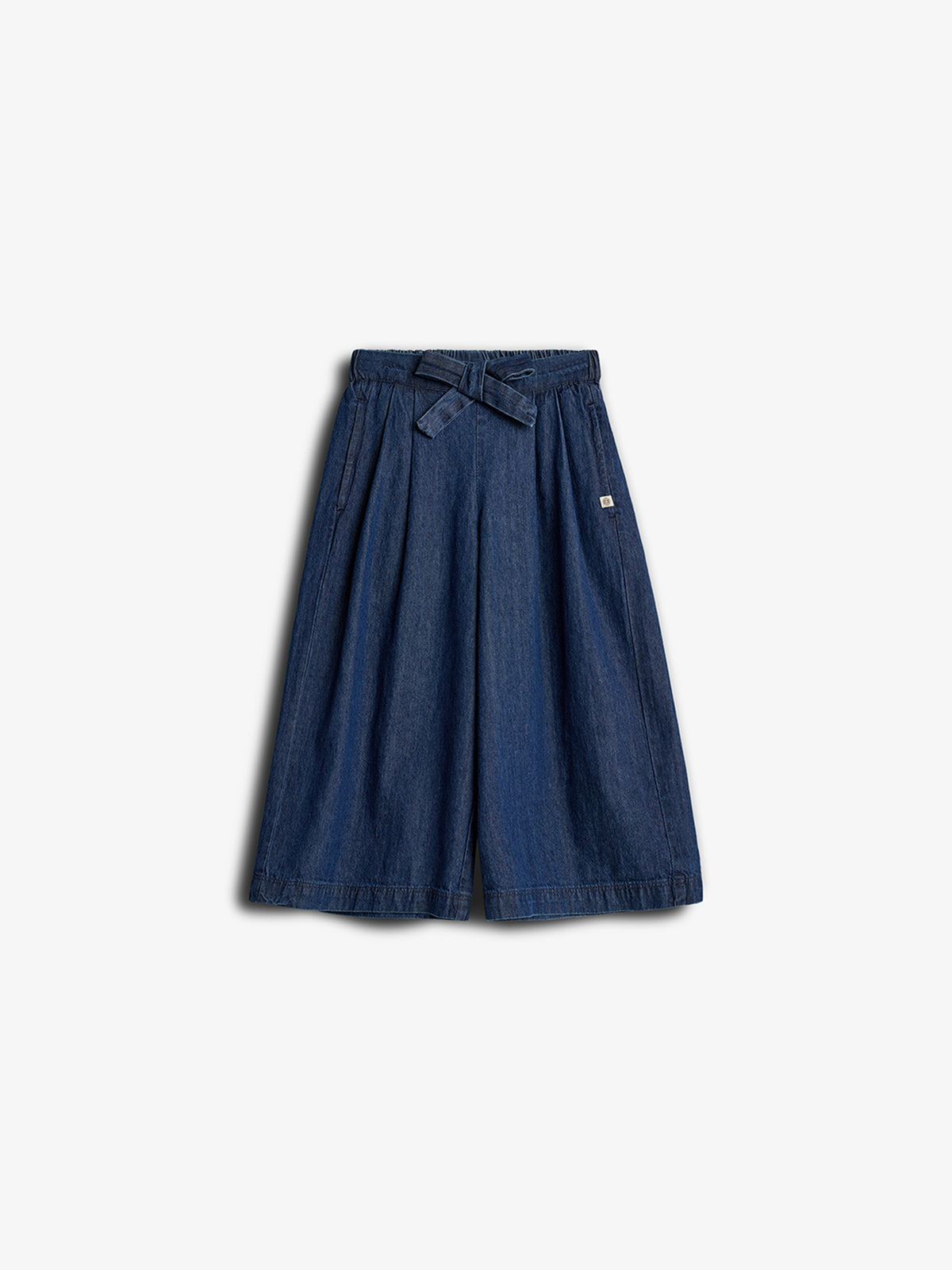 Denim cropped broek met wijde pijpen - Tween - Dark Blue Denim | 100405 Debbie
