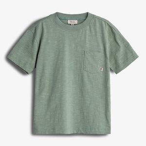 Slub jersey T-shirt met borstzak - Tween - Green | 100408 Emil