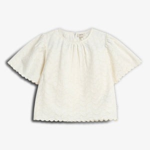 Blouse met vlinderborduursel - Off White | 100308 Karla