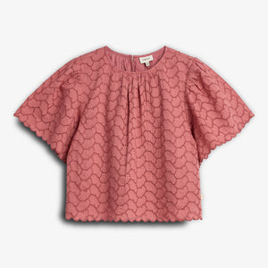 Blouse met vlinderborduursel - Tween - Blush | 100435 Karla