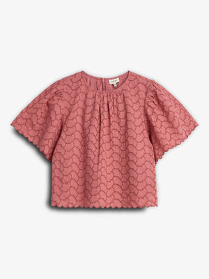 Blouse met vlinderborduursel - Blush | 100309 Karla