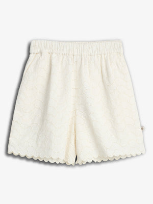 Shorts met vlinderborduursel - Off White | 100310 Karla