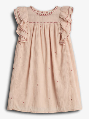 Jurk met contrastborduursel - Tween - Rose | 100479 Harper