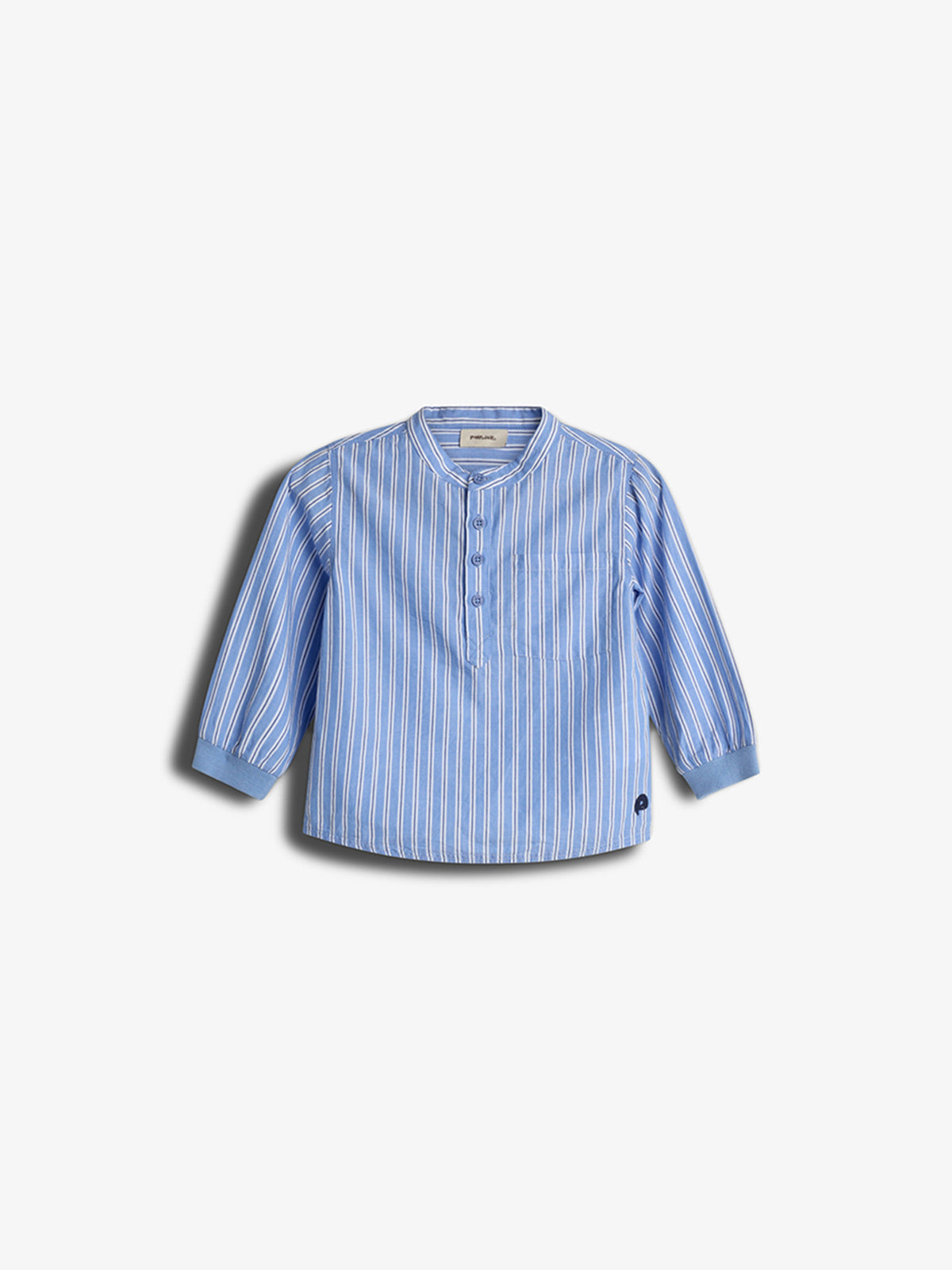 Gestreept overhemd met opstaande kraag - Kids - Blue Stripe | 100488 Kai