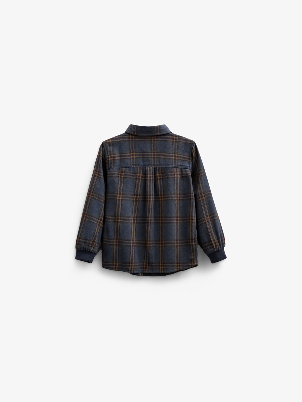 Geruit flanellen overhemd met ribboord - Kids - Navy Check | 100530 Henry
