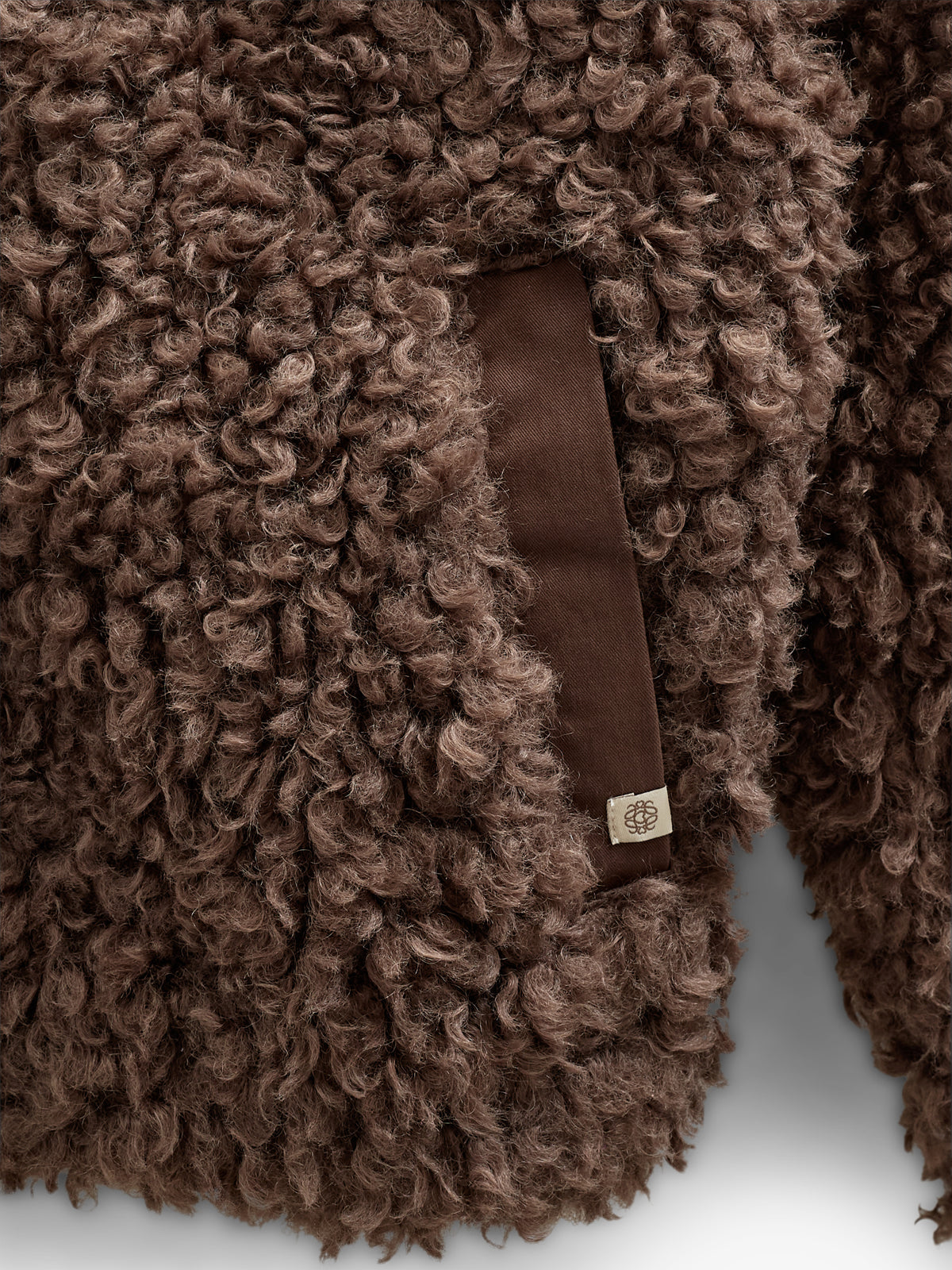 Faux Fur Hooded Jacket met Rib manchet - Kids - Chocolate | 100547 Ellie