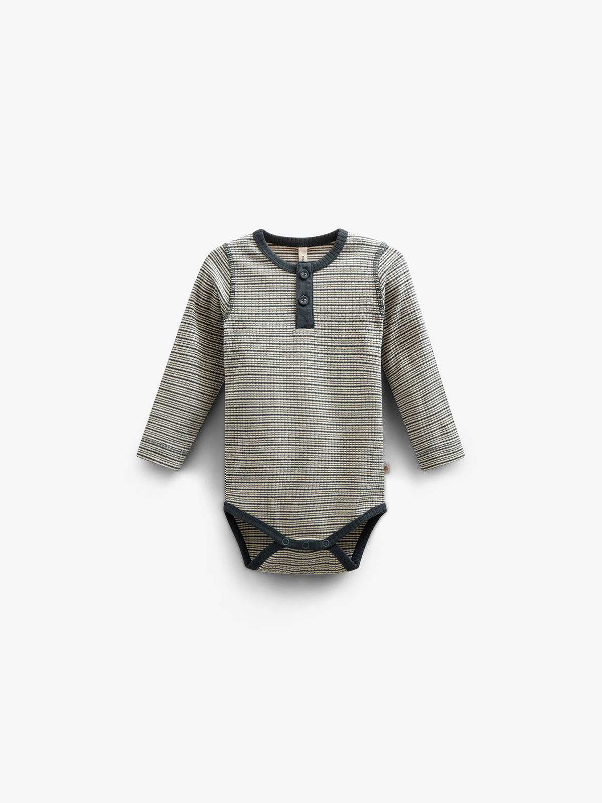 Katoenen ribbody met lange mouwen - Kids - Forest Green Stripe | 100558 Manson
