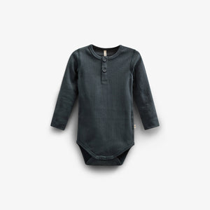 Katoenen ribbody met lange mouwen - Kids - Forest Green | 100560 Manson