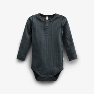 Katoenen ribbody met lange mouwen - Kids - Forest Green | 100560 Manson