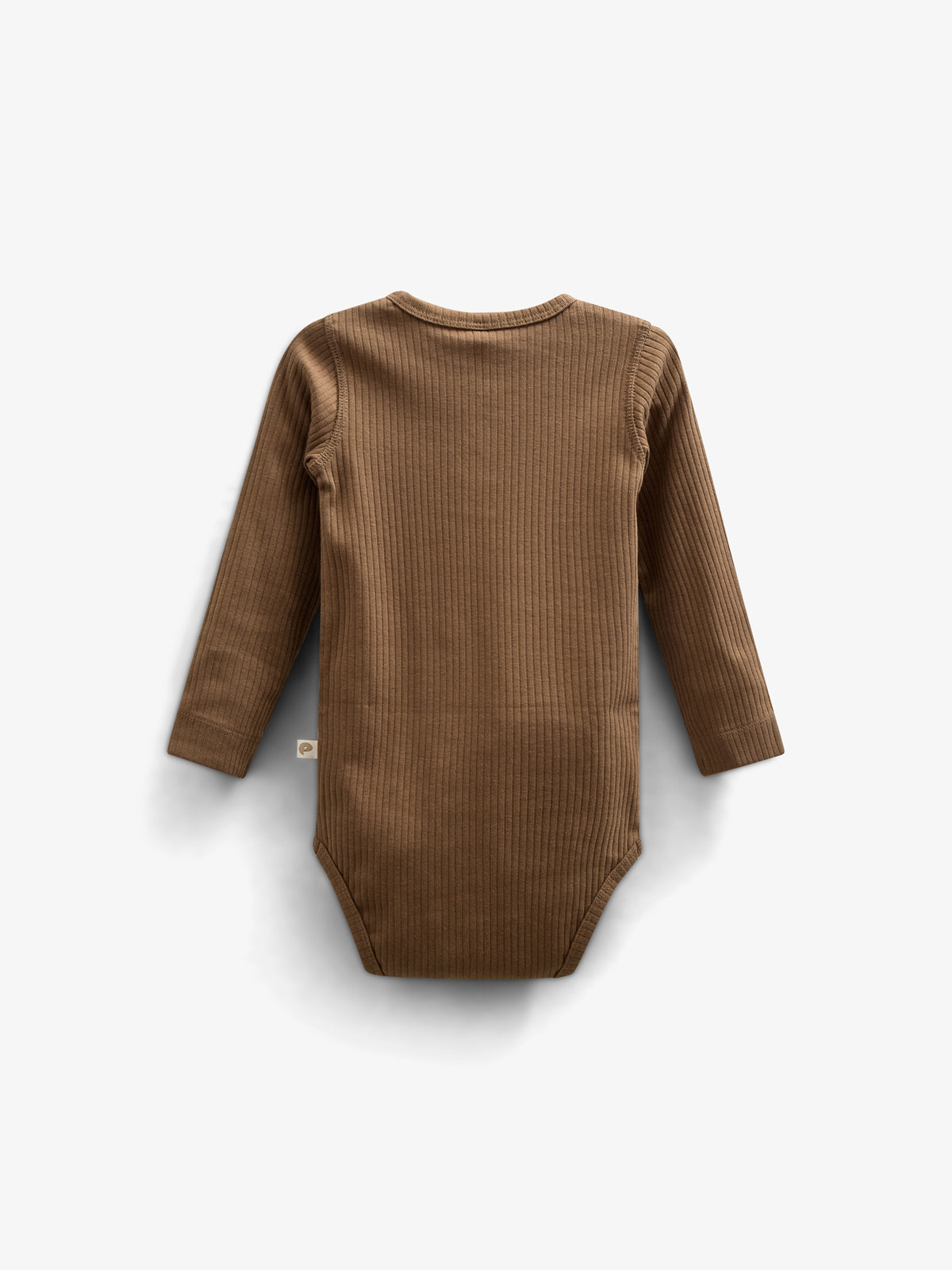 Katoenen ribbody met lange mouwen - Kids - Coffee | 100561 Manson