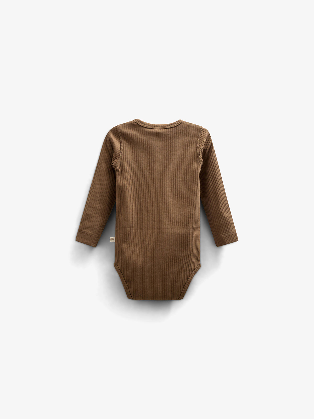 Katoenen ribbody met lange mouwen - Kids - Coffee | 100561 Manson