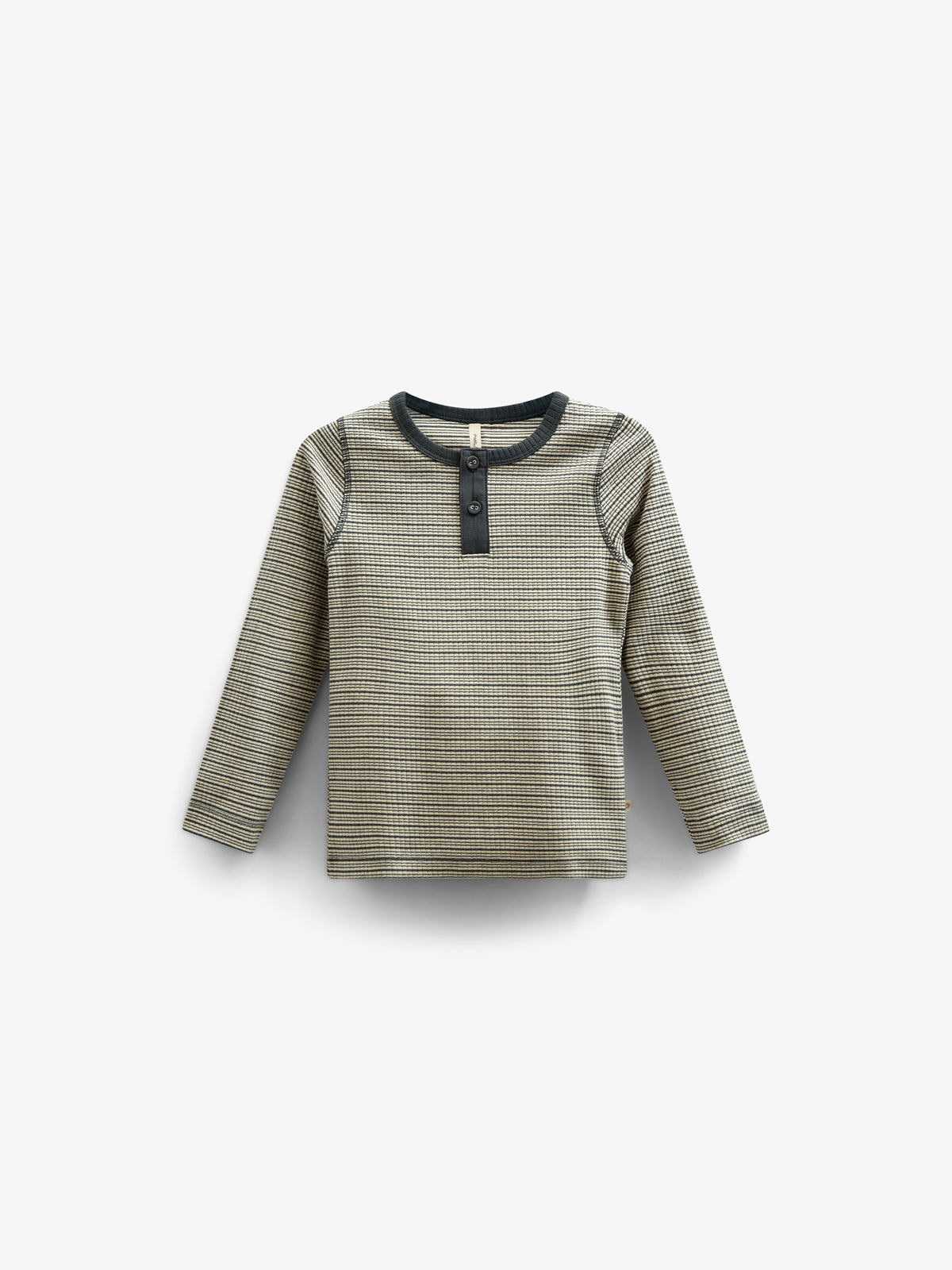 Katoenen rib T-shirt met lange mouwen - Kids - Forest Green Stripe | 100562 Manson
