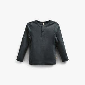 Katoenen rib T-shirt met lange mouwen - Kids - Forest Green | 100566 Manson