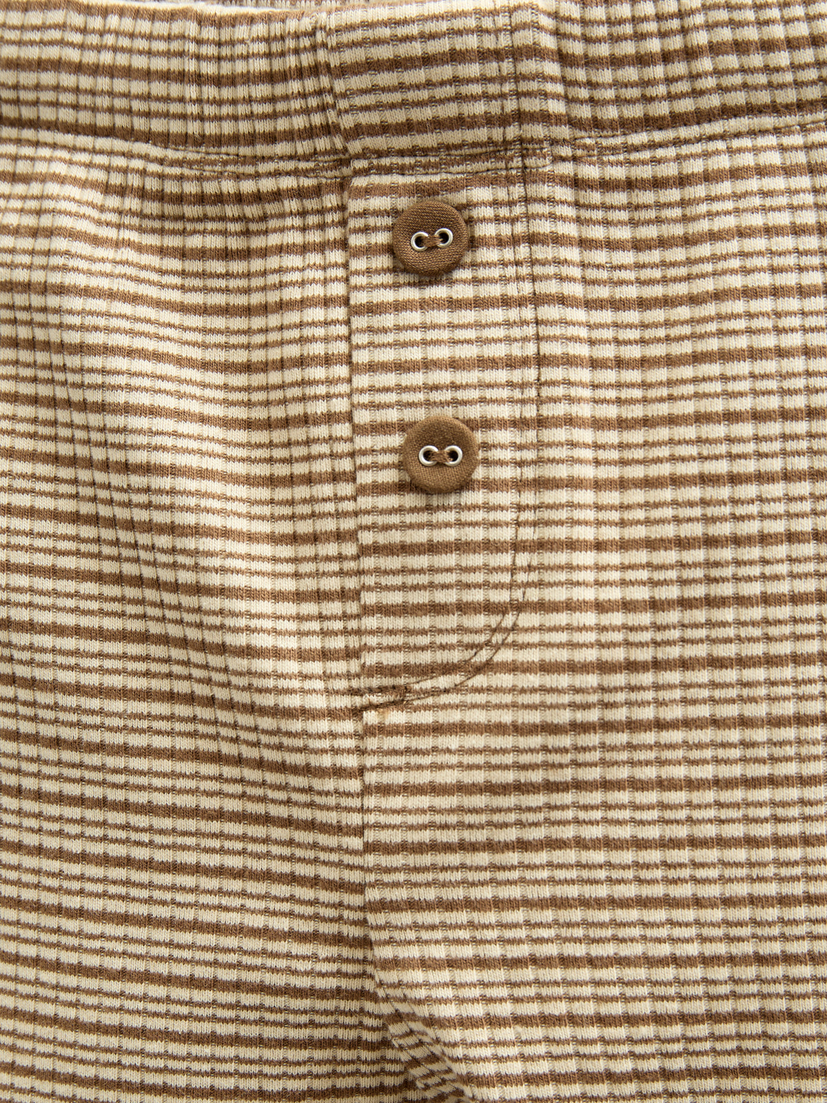 Katoenen ribbroek - Kids - Coffee Stripe | 100571 Manson