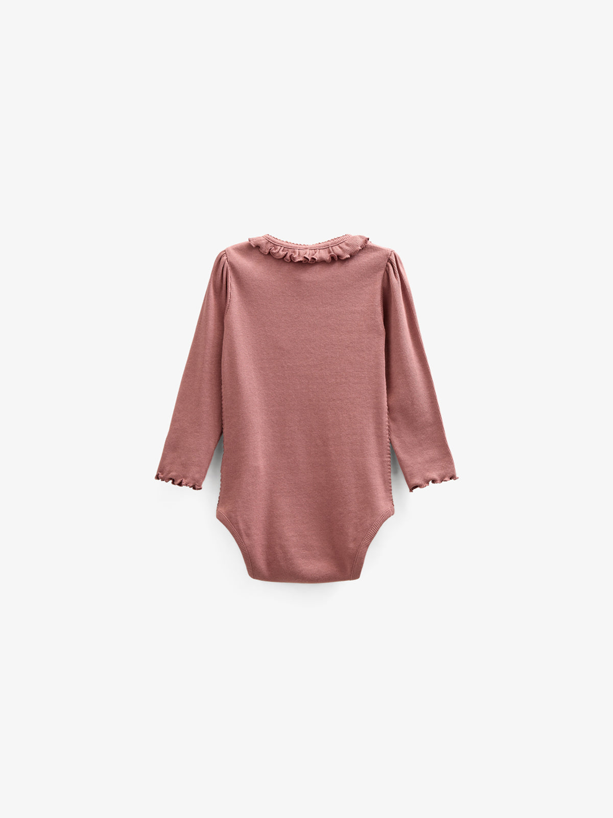 Modal Rib Bodysuit met lange mouwen en Picot-randje - Kids - Old Rose | 100575 Mia