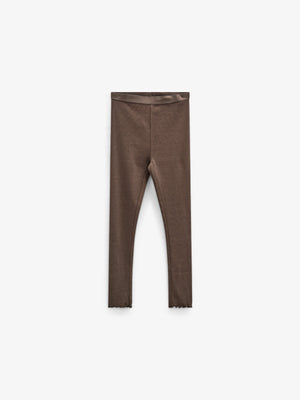 Modal Rib leggings - Kids - Chocolate | 100584 Mia