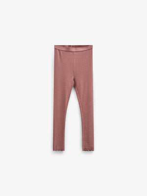 Modal Rib leggings - Kids - Old Rose | 100586 Mia