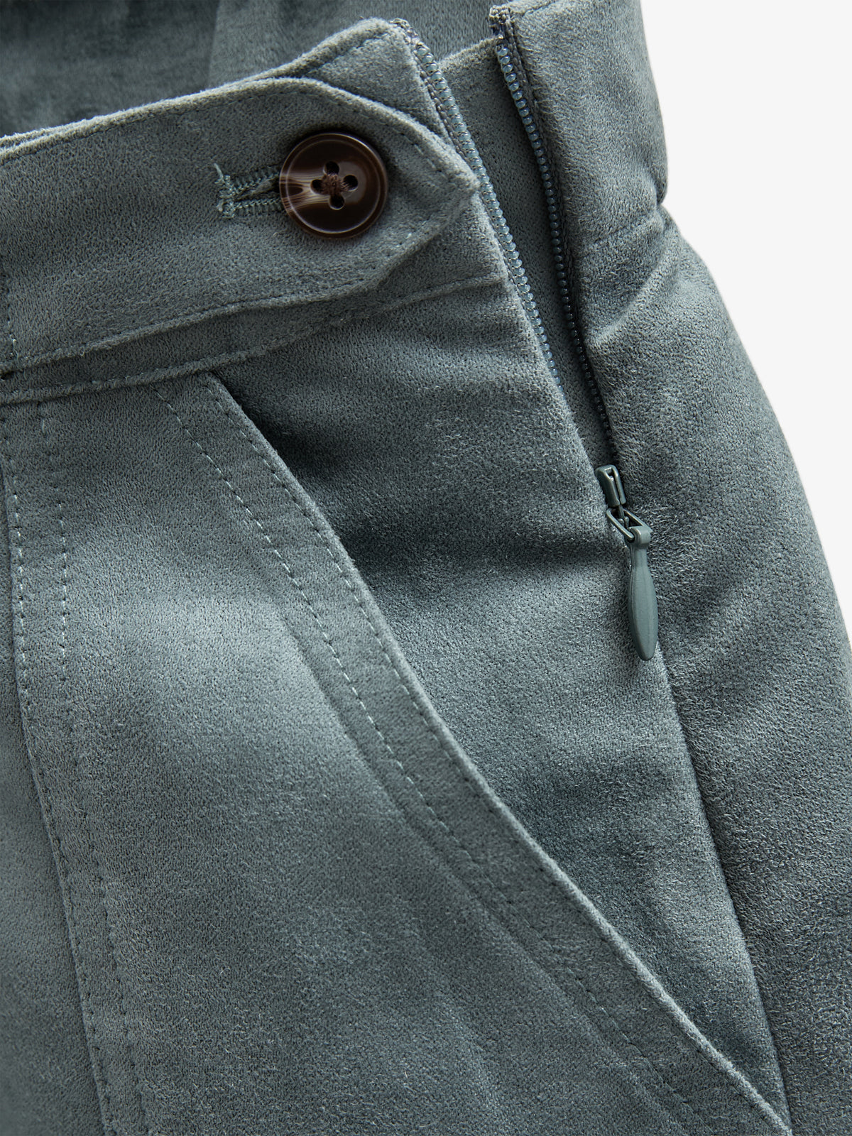 Rok van imitatie suède - Kids - Dusty Dark Green | 100594 Selene