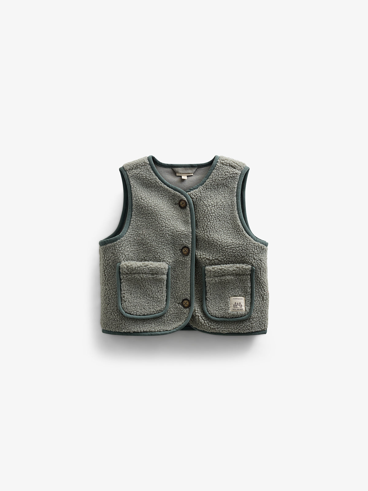 Stapelvest met knopen - Kids - Dusty Green | 100630 Mayfield