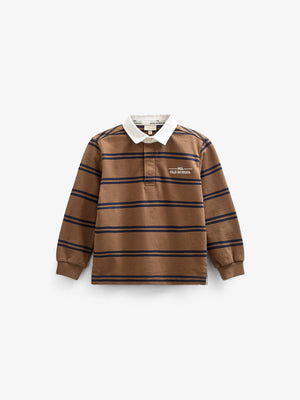 Polo Sweatshirt - Kids - Coffee / Navy | 100644 Grant
